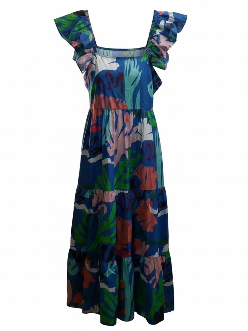 Oliphant Tropical tiered cotton dress